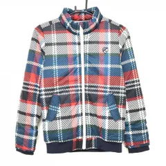 ジャックバニー 中綿ジャケット 白×レッド チェック 蓄熱裏地 ジュニア・キッズ 15(S) ゴルフウェア Jack Bunny