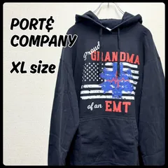PORT&COMPANY トップス パーカー ブラック XLサイズ メンズ 古着