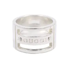 GUCCI グッチ ロゴ ビス ワイド リング 指輪 シルバー925 表記サイズ11 実寸11.5号【いおき質店】