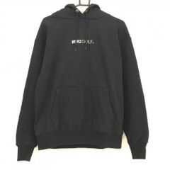 【美品】エフアールツー パーカー 黒×白 ロゴ刺しゅう 裏起毛 トレーナー メンズ L ゴルフウェア FR2