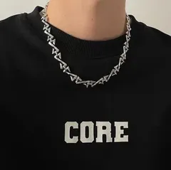 Zチェーン ネックレス メンズ シルバー ストリート 韓国風 モード系 カジュアル ユニセックス アクセサリー チェーンネックレス おしゃれ 重ね付け 原宿系 人気 デート 普段使い シンプル クール プレゼント ギフト