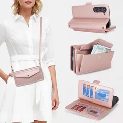 【人気商品】【Hamany】 galaxy s23 ケース ショルダータイプ ギャラクシーs23 ケース 手帳型 カード収納 大容量 docomo SC-51D / au SCG19 スマホケース 財布型 スタンド機能 耐衝撃 全面保護 女性 肩がけ 首掛け