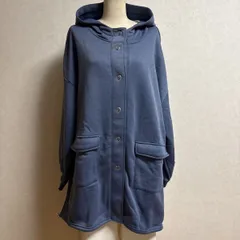 KN3418 ＊4L 大きいサイズ パーカー　袖口リブ裏着もパーカーブルー系