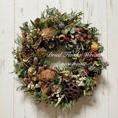 スターチスリース　ドライフラワーリース　ドライフラワースワッグ　春リース ドライフラワー リース＆スワッグ スターチスリース ミニリース