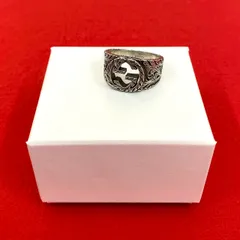 極 美品 希少品 GUCCI グッチ インターロッキング G シルバー925 リング 指輪 24号 メンズ アクセサリー 小物 シルバー e2138