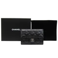 シャネル CHANEL マトラッセ クラシック フラップ カードケース キャビアスキン (レザー) SV金具 ココマーク AP0214 カードケース コインケース マルチケース 名刺入れ レディース ブラック 正規品 中古 mbq19017