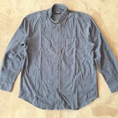 未使用【UNIQLO／コーデュロイボタンダウンシャツ／メンズL】2010年代モデル／ブルーグレー／綿100％／秋冬定番／美品