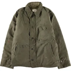 古着 80年代 米軍実品 U.S.NAVY A-2 ミリタリー デッキジャケット USA製 LARGE(42-44) メンズL相当 ヴィンテージ/evb030662