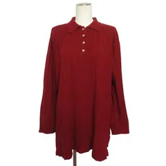 ポールスチュアート PAUL STUART ニット セーター ポロシャツ 金ボタン 長袖 M 赤 レッド