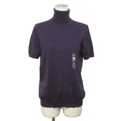 ユニクロ UNIQLO エクストラファイン メリノ タートルネックセーター（半袖） XL 紫