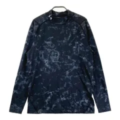サイズ：M UNDER ARMOUR アンダーアーマー 1363225 ハイネック 長袖 インナーTシャツ 総柄 ブラック系 [240101561186] ゴルフウェア メンズ ストスト