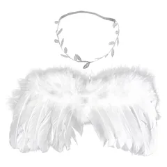 【人気商品】[LIKENNY] 天使の羽 ハーフバースデー ベビー ニューボーン 可愛い エンジェル 衣装 寝相アート ヘアバンド エンジェルセット 新生児 写真 小道具 舞台 撮影