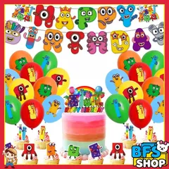 Number Blocks  誕生日バースデー飾り パーティー ガーランド風船バルーン子供ゲーム記念日ケーキトッパー  装飾 キッズ アニメ
