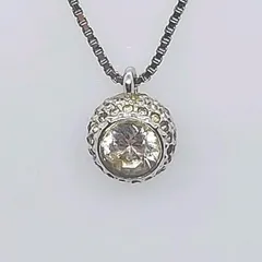 スワロフスキー　ネックレス　パヴェボール　ラウンドクリスタル　シルバーカラー