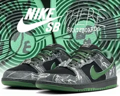 ナイキ スケートボーディング ダンク ロー プロ QS NIKE SB DUNK LOW PRO QS There Skateboards black/gorge green-summit white hf7743-001 Anthracite and