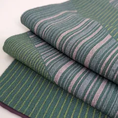 小紋 裄66 縮緬 縞に斜線 素敵な染め 正絹 着物 MK-1080