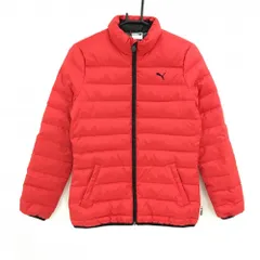 プーマ ダウンジャケット レッド×黒 胸元ロゴ レディース L ゴルフウェア PUMA