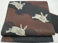 平和屋着物●九寸名古屋帯　兎　金糸　正絹　逸品　CAAZ4383hy 平和屋着物○九寸名古屋帯 兎 金糸 正絹 逸品 CAAZ4383hy - メルカリ