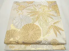 平和屋着物●西陣　川島織物　六通柄　本袋帯　雪輪草花文　金銀糸　正絹　逸品　CABA0928hy