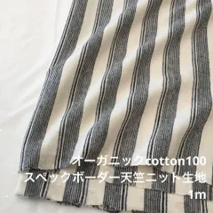 KX/100H5603●1m 綿100%スペックボーダー天竺ニット生地/カール生地/生地のM