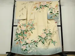 平和屋着物●本加賀友禅作家　矢田博　訪問着　枝花文　暈し染め　金彩　正絹　逸品　CABA1741ut 平和屋着物○本加賀友禅作家 矢田博 訪問着 枝花文 暈し染め 金彩 正絹