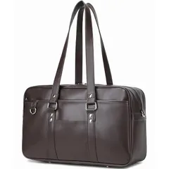 [uishun] スクールバッグ 高校生 合皮 スクバ 女子 高校生 ボスドンバッグ 学生 JK 大きめ 革 大容量 通学 通塾 大容量 肩紐長い 男女兼用 (茶色) 1