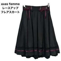 axes femme   アクシーズファム　レースアップフレアスカート　F