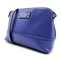 【良品】 kate spade ケイトスペード ショルダーバッグ トートバッグ ワンショルダーバッグ ブルー 青色 レザー 革 ロゴパッチ ユニセックス 男女兼用 メンズ レディース