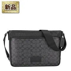 コーチ COACH ディストリクト クロスボディバッグ CY824 QBMI5 2025 AW チャコール シグネチャーキャンバス ブラック レザー