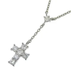 VENDOME AOYAMA ヴァンドーム青山 クロス モチーフ ダイヤ ネックレス Pt900 Pt850 プラチナ ダイヤモンド 0.23ct 40cm アジャスター付 首飾り アクセサリー レディース 送料無料 240101824096 ★