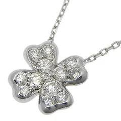 VENDOME AOYAMA ヴァンドーム青山 クローバー ダイヤ ネックレス K18WG 750 ホワイトゴールド ダイヤモンド 0.32ct 40cm アジャスター付 首飾り アクセサリー レディース 送料無料 240101824040 ★