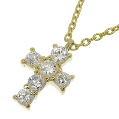 VENDOME AOYAMA ヴァンドーム青山 クロス モチーフ ダイヤ ネックレス K18YG 750 イエローゴールド ダイヤモンド 0.18ct 40cm アジャスター付 首飾り アクセサリー レディース 送料無料 240101824044 ★