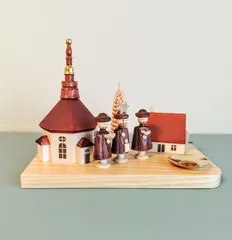 ザイフェン教会と聖歌隊　キャンドルホルダー　木製雑貨　ドイツ工芸品　ドイツ雑貨　クリスマス飾り　木製インテリア