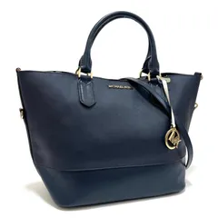 マイケルコース 2way ハンドバッグ ショルダーバッグ トートバッグ ビジネスバッグ 斜め掛け 肩掛け 鞄 通勤 通学 ネイビー 紺色 navy ゴールド gold レザー ボタニカル フラワー 花 35H8GT7T7U MICHAEL KORS