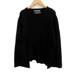 ケイビーエフ KBF アーバンリサーチ ニット セーター 長袖 ラウンドネック フレアスリーブ ウール混 ONE 黒 ブラック /SM8