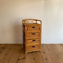 籐家具 　タンス 　５段　ビンテージ 　ヴィンテージ　古家具　籐ラック 2025年最新】籐タンスの人気アイテム - メルカリ