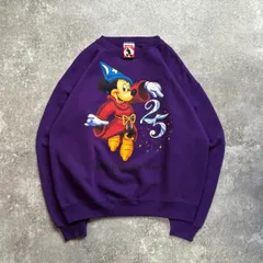 90年代 90s Disney ディズニー ウォルトディズニーワールド 25周年 ミッキーマウス スウェット 紫 パープル ファンタジア
