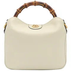 グッチ GUCCI 2WAYバッグ ダイアナ スモール レザー ホワイト ゴールド金具 バンブー 白 ハンドバッグ ショルダー  746251 【箱】【中古】