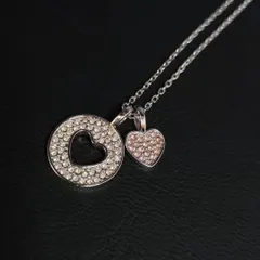 670‐30　美品　SWAROVSKI　スワロフスキー　ネックレス　lady's　レディース　女性　ハート　ラインストーン　アクセサリー　ペンダント　シルバー　ラインストーン