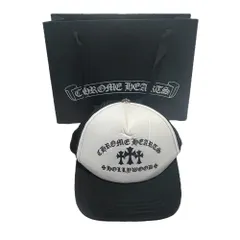 ◆CHROME HEARTS クロムハーツ トラッカーキャップ メッシュ 53～60cm セメタリークロスプリント ブラック ショッパー付 中古品 ◆V97818NB