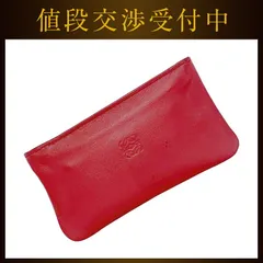 ロエベ コインケース レッド アナグラム ポーチ 小物入れ レザー ナパレザー