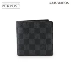 新品同様 ルイ ヴィトン LOUIS VUITTON ダミエ グラフィット ポルトフォイユ マルコ 二つ折り 財布 ブラック グレー N62664 90300351
