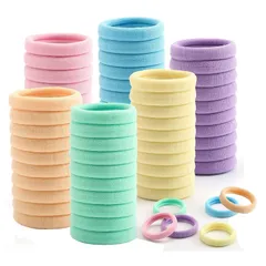 新品 shefun ヘアゴム 黒 茶 白 カラフル 100本セット 直径 4cm 太さ 7mm 大人 子供 ポニーテール 髪ゴム レディース メンズ 高弾性 跡がつかない 髪 ゴムJP219 (明るい色)