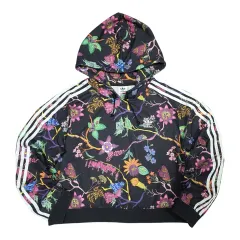 (即配) アディダス フローラル ジオメトリ柄 クロップド WHO Tシャツ