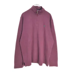 Polo by Ralph Lauren ポロ ラルフローレン ハーフジップ コットンセーター ワインレッド(メンズ L)中古 古着 V8127