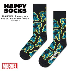 【新品・未使用】 靴下 メンズ MARVEL Avengers Black Panther Sock マーベル アベンジャーズ ブラックパンサー ハッピーソックス ブランド かわいい ソックス クルー丈 くつ下 おしゃれ 派手 マルチ 14251003-98のサムネイル