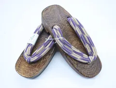 【京松】【着物】和装小物 下駄 焼き下駄 ちりめん鼻緒 約23cm R6W-211