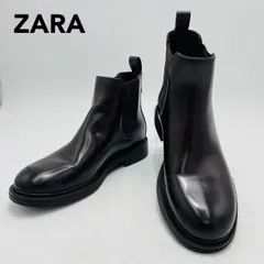 美品 ZARA サイドゴアブーツ ベルト ブラウン 42 メンズ ザラ hws02387