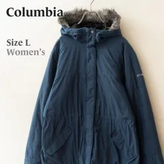 Columbia コロンビア 中綿ジャケット レディースL ブルー 裏ボア フェイクファーフード付き 防寒アウター 上品アウトドア 冬用コート