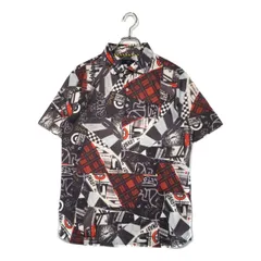 中古 メンズ キャロウェイ Callaway 半袖ポロシャツ LL グレー系 総柄